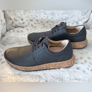 Birkenstock Black Leather Wrigley Womens Oxfords with Signature Cork Sole sz 38